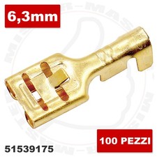 TERMINALI CAPOCORDA FASTON FEMMINA 6,3mm CON LINGUETTA A CRIMPARE- 100 PEZZI