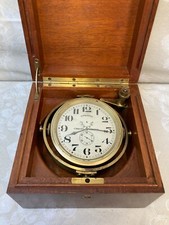 Antico cronometro Longines con cassa in legno di mogano funzionante!, realizzato nel 1942