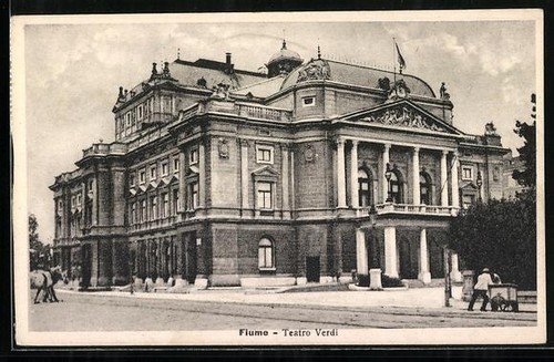 Cartolina fiume teatro verdi - cartolina, fiume,