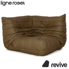 Ligne Roset Togo Poltrona Angolare In Pelle Vegana Verde Oliva Khaki