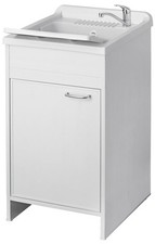 Mobile Lavatoio in PVC 50x50x85 cm 1 Anta Forlani Garden Bianco