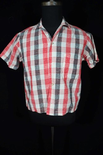 Vintage 1960 cotone plaid - cotone,