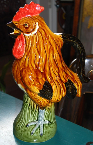 Antica brocca maiolica gallo - antica,
