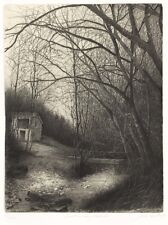 LIVIO CESCHIN  " RUSTICO CON PONTE - 1993" Acquaforte con fondino. GRAFICA