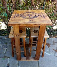 Tavolo alto e 2 Sgabelli Sassicaia .