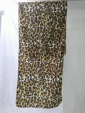 Sciarpa foulard vintage in raso 36x 120 cm stampa animalier leopardata