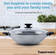 WOK UNIVERSAL TUPPERWARE 38 cm + COPERCHIO VETRO Sconto 55%: 130€ Nuovo