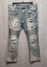 Jeans Red Ape Uomo 39x31 Blu Grunge Distressed Strappato Rap Hip Hop Street