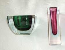 2 antiche parti in vetro di