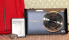 Samsung ST150F HD 16.2 MP 5x lens compact camera made in China blue with battery