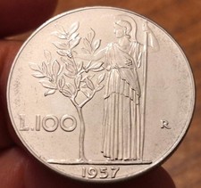 Moneta 100 lire 1957 - 100,