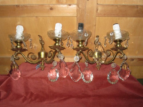 Coppia applique ottone gocce - ottone,