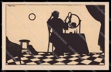 Specchio donna sagoma Scattina firmato artista art deco pc ZG3703