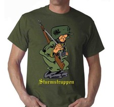 STURMSTRUPPEN  FUMETTO ANTIMILITARISTA T-SHIRT UOMO tshirt UMORISTICA FINO 5XL