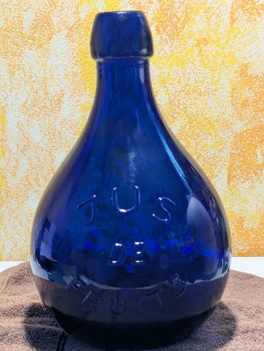 Bottiglia vintage vetro blu - vintage,