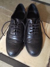 Scarpe donna nere stringate inglesine brogue senza tacco Tg.37 Stradivarius