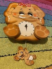 Bartolucci Orologio Da Parete Bambino Bambina Elefante Con Pendolo Topolino