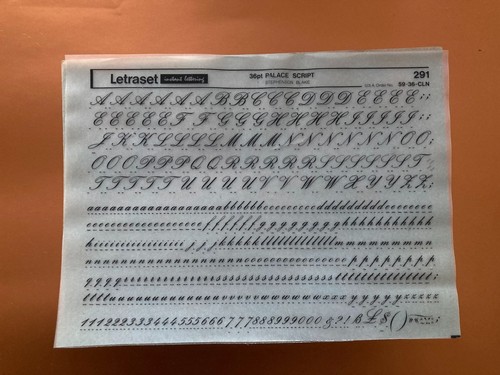 Letraset 291 palace script - 291, 36