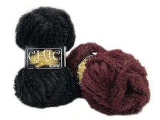 GOMITOLI DI LANA FILATI PER FERRI E UNCINETTO CHIC LAME' TRESFERE LANA PELLICCIA