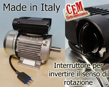 Motore elettrico 3 HP 2 Poli con Interruttore senso di rotazione MEC 80 Monofase