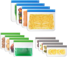 Sacchetti Riutilizzabili, 12 Pezzi Sacchetti per Alimenti in Silicone,Sacchetti 