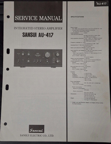 Sansui 417 amplificatore - au-417,