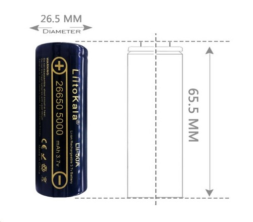 Batteria ricaricabile 26x65 - ,