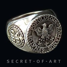Anello SPQR argento 925 aquila