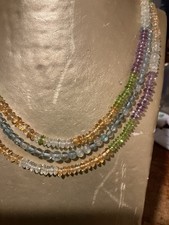 Collana Tre Fili Acquamarina
