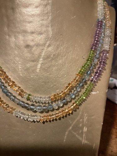 Collana tre fili acquamarina - collana,
