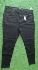 Jeans donna M&S Autograph neri elasticizzati UK taglie forti 26 lunghi nuovi con etichette