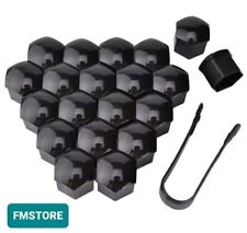 20x COPRIBULLONI 17MM TAPPI PER RUOTE AUTO IN ABS NERO UNIVERSALI COPRI DADI