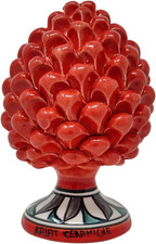 Pigna in Ceramica Artistica Di Caltagirone (Rosso Etna, 13_X_8_Cm)