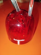 Artemide Dedalino Rosso Trasparente Portapenne Space Age No Dedalo Dedalotto