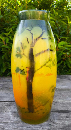 Vase verre peint - vase,