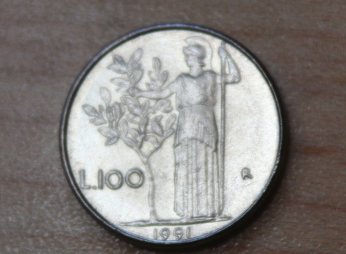 1991 italy 100 lire - 100,