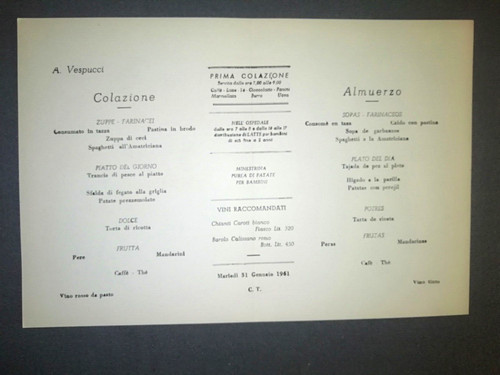 Nave vespucci menu - a.,