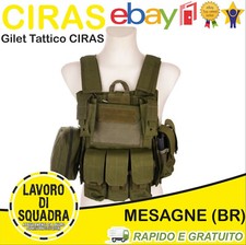 Gilet Tattico CIRAS Softair Molle Militare Militaria Esercito VERDE OD Wosport