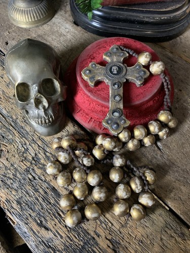 Antique wooden rosary beads - antique,