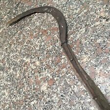 Antica falce ferro battuto e legno attrezzo contadino vintage falcetto roncola