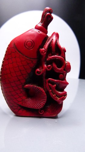 Chinese carved cinnabar - , resin