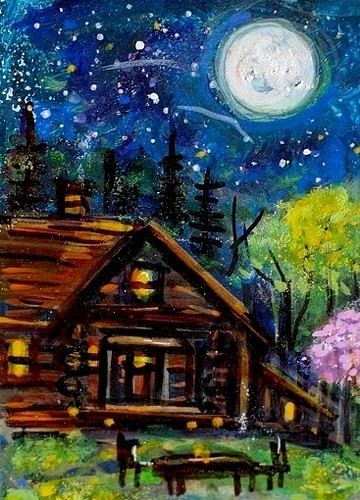 Aceo originale pittura albero - originale,