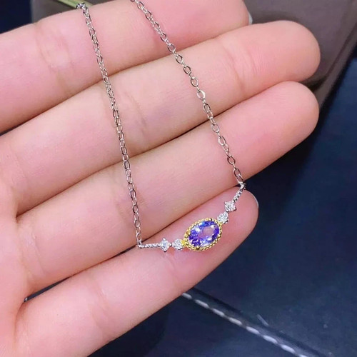 Ciondolo diamante zaffiro - , blu