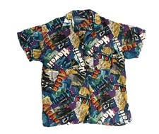 Camicia uomo vintage Robert Stock L 100% seta hawaiana con bottoni tasca colletto