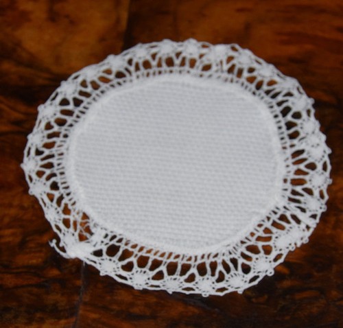 Centrino cotone piquet - piquet, bianco