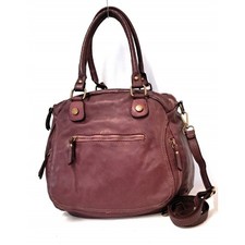 Borsa Bauletto in pelle sauvage Vintage Donna Il Borsaro Bordeaux art. V21 002 M