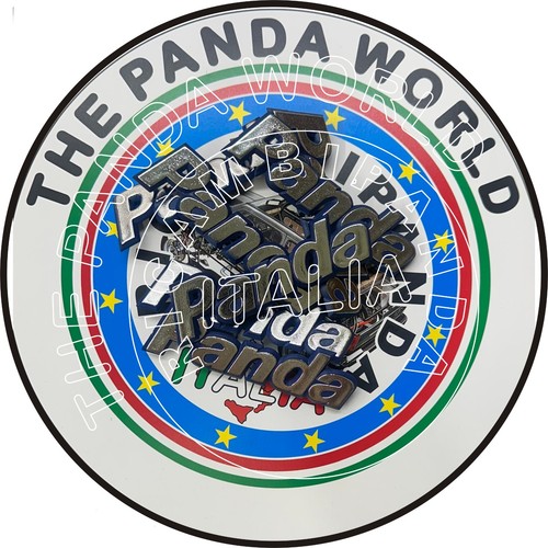 Fiat panda logo cromo - logo, cromo/blu