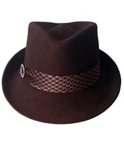 CAPPELLO DONNA IN FELTRO 100%LANA COL MARRONE. Tg 57 / M. WOMAN FELT HAT