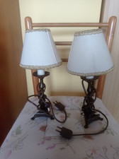 Coppia Di Bajour Lampade In Ottone Vintage Anni 60/70 Ottime Condizioni