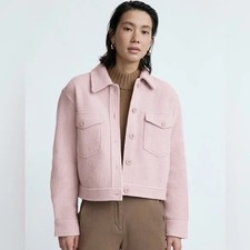 Aritzia Wilfred Free The Ganna Camicia Cropped Giacca XXS Rosa Lana Oversize